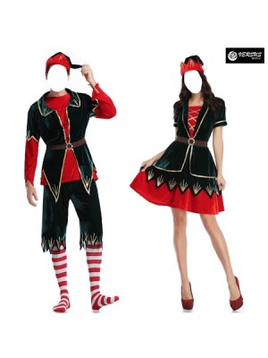 Vestito Elfo Elfa Uomo Donna Babbo Natale Cosplay ELF006-5